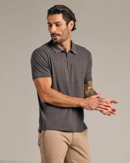 Charcoal Pique Polo Shirt
